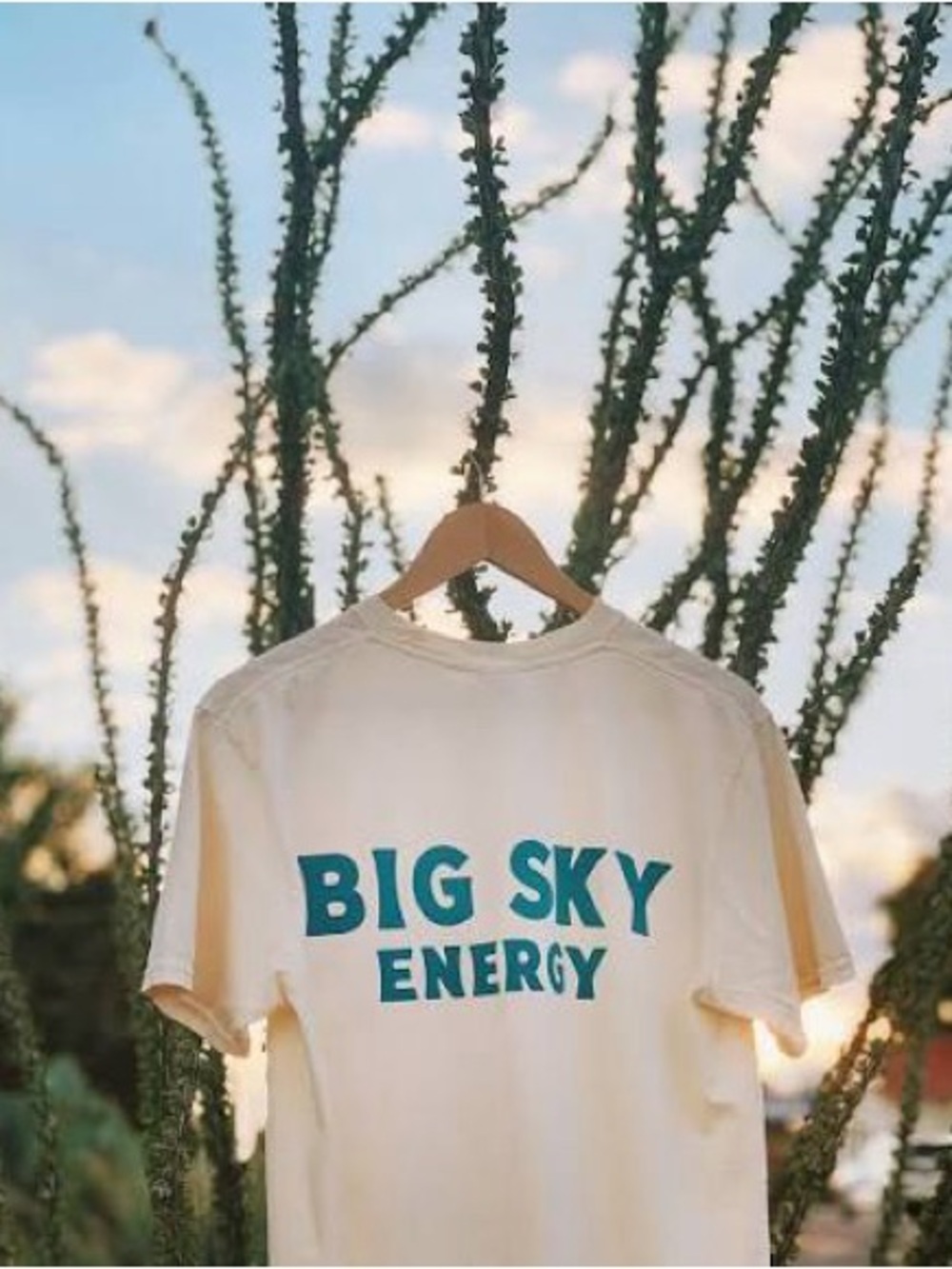 Short Sleeve Pocket Tee - Cream with Blue West Marfa Texas Logo
